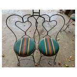 SET OF 2 METAL ICE CREAM PARLOR CHAIRS WITH