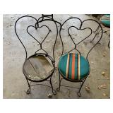 SET OF 2 METAL ICE CREAM PARLOR CHAIRS ONE NEEDS