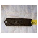 BRASS PLATE MANUFACTURED BY DEMMLER & SCHENG