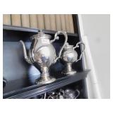 SILVER ON COPPER 10" COFFEE AND TEA POT, 9"