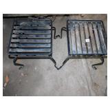 2 SQUARE METAL OUTDOOR TABLES/PLANT STANDS, 15"H