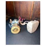 KACHINA DOLLY SIGNED BEAR 4.5" & METAL INDIAN