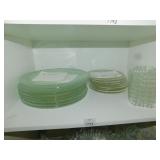 GLASS DINNER PLATES, GLASS DESSERT PLATES, ETC.