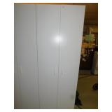 WHITE MODERN CABINET, 71" H X 24" W X 16.5" D