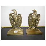 SET OF BRASS EAGLE BOOK ENDS, MARKED EMIG, 10"