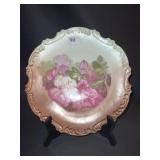 PORCELAIN SERVING PLATE 11.5" ROUND HAND PAINTED