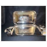 GODINGER GRAPE DESIGN HANDLE TRAY 20" X 10"