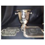 SILVERPLATE WINE CHILLER SM. DENT; SILVER PLATE