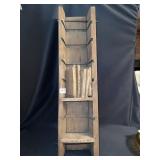 WALNUT UNIQUE SHELF - 7 SHELVES32" OVERALL - 8" W