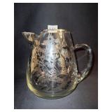 SILVER OVERLAY APPLIED HANDLE PITCHER 7.5" H