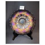 CARNIVAL GLASS BOWL BERRY PATTERN 8" D