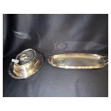 SILVER PLATE LEAF SERVING TRAY 15", SERVING TRAY