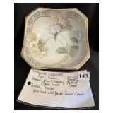 R S GERMANY BOWL HAND PAINTED GOLD EDGE 8.5" X