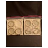 7 SILVER PLATE EDGED GLASS COASTER MADE IN ITALY