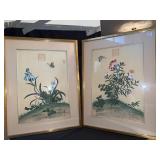 WATERCOLOR ON SILK ON FABRIC, 33.5 H X 25.5 W