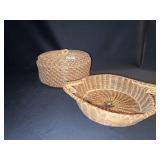 LOTUS BASKETS, 4 INCH HIGH WITH LID 9 INCH ROUND,