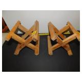 2 PINE DISPLAY RACKS/WINE BOTTLE HOLDERS