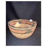 HANDMADE NIGERIA BASKET 6" H X 11" ROUND W/ TAG