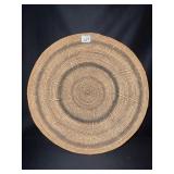 HAND WOVEN BASKET BEIGE/BROWN 2" H X 19" ROUND