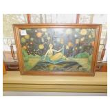 WOOD SERVING TRAY WITH 2 HANDLES, PLEXI GLASS