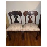 WALNUT VICTORIAN CHAIRS THICK UPHOLSTERED SEATS