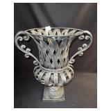 LARGE METAL PLANTER URN, DOUBLE HANDLED,