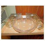 CR/SUGAR W/ SILVER RIM, PLASTIC BOWL, 2 METAL