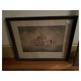 TUG CHAMPION AND TOW LITHOGRAPH 17.5 H X 21.75 W