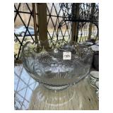 BEAUTIFUL COIN SPOT PUNCH BOWL 7 INCHES HIGH X 13