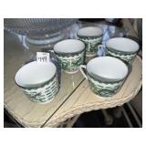 HAND PAINTED CHINA TEACUPS WITH DRAGON MOTIF