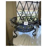 IRON FOOTED BASKET 8 INCHES HIGH X 13 INCHES WIDE
