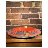 CZECHOSLOVAKIA ORANGE CENTER PC. BOWL W/ SILVER