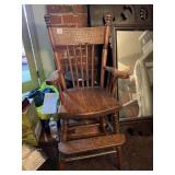 OAK PRESSED BACK HIGHCHAIR 38" H X 13" W SEAT