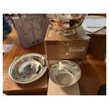 REVERE GROUP 3 PEDESTAL BOWLS 4" H X 8.5" 10.5"