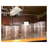 PINK JUICE GLASSES, WATER GLASSES 9 PC.
