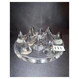 GLASS NYBRO TRIVET 7" D X 2" H