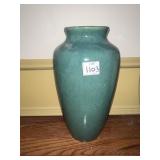 GLAZED GREEN VASE 12" H UNMARKED