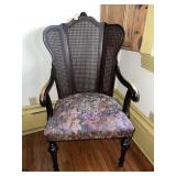ANTIQUE CHAIR CANED BACK CENTER AND UPHL. SEAT