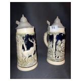 9" GERMAN STEINS WILDERNESS AND TAVERN SCENE
