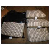 2 BASE STRIPED PATIO FURNITURE CUSHIONS, 3 BACKS