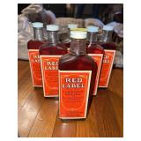 6 BOTTLE OF RED LABEL FLOORS & CAR VINTAGE
