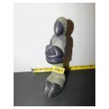 CARVED STONE STATUE OF MOTHER AND CHILD, 10"