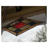 2 STAINED GLASS SUN CATCHERS, 1 RECTANGULAR 12X10