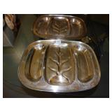 2 SILVER PLATE SERVING MEAT TRAYS