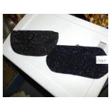 BELGIUM CLUTCH BEADED BLACK AND BLUE