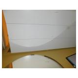 WHITE MODERN CABINET, 71" H X 24" W X 16.5" D