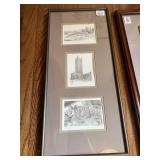 NEVIN ROBINSON 3 SECTION PRINT DOUBLE MAT 20" X