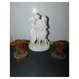 CAST STATUE OF THREE WOMEN 10", SET OF BOOKENDS