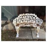 CAST IRON BENCH GRAPE DESIGN 38" W X 30" H X 12"D