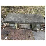 CEMENT BENCH 40" W X 15" D X 15" H SCALLOPED EDGE